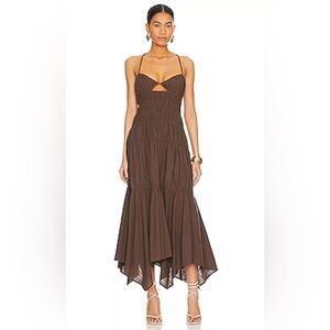 Revolve SNDYS Thalia Dress in Chocolate